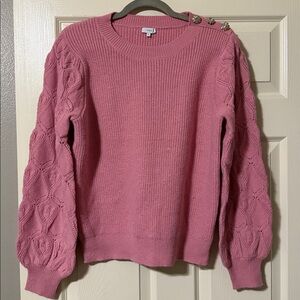 Voy Pink Ribbed Knit Sweater